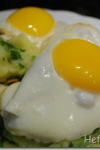 Endive Stamppot with fried eggs